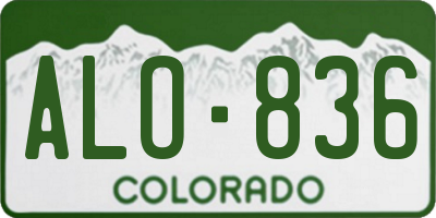 CO license plate ALO836