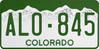 CO license plate ALO845