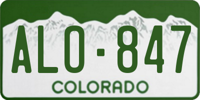 CO license plate ALO847