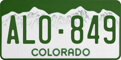 CO license plate ALO849