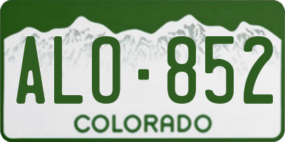 CO license plate ALO852