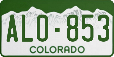 CO license plate ALO853