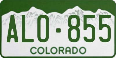 CO license plate ALO855