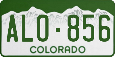 CO license plate ALO856