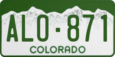 CO license plate ALO871