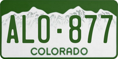 CO license plate ALO877