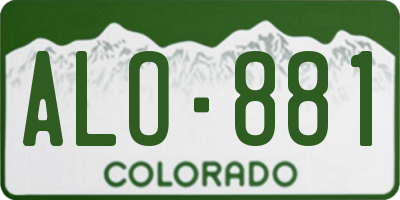 CO license plate ALO881