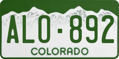 CO license plate ALO892