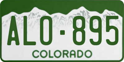 CO license plate ALO895