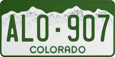 CO license plate ALO907