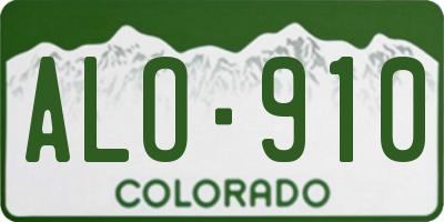 CO license plate ALO910