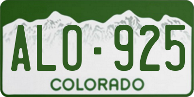 CO license plate ALO925