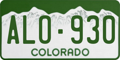 CO license plate ALO930