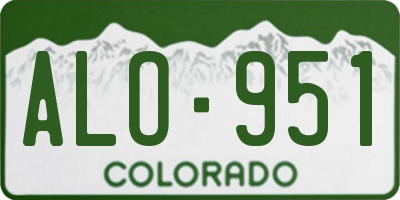 CO license plate ALO951