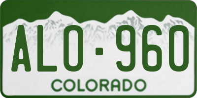 CO license plate ALO960