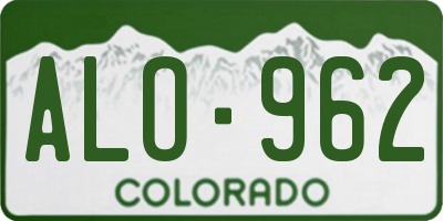 CO license plate ALO962