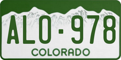 CO license plate ALO978