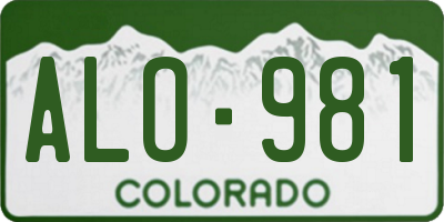 CO license plate ALO981