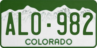 CO license plate ALO982