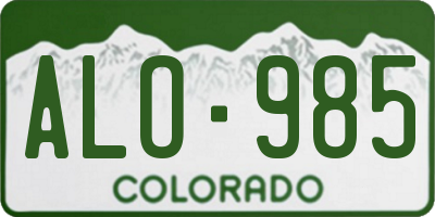 CO license plate ALO985