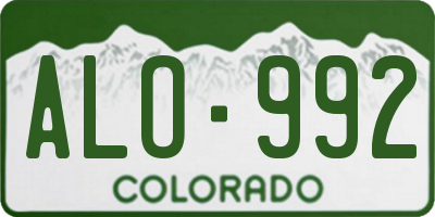 CO license plate ALO992