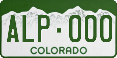 CO license plate ALP000