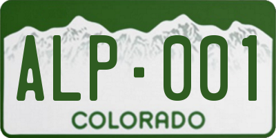 CO license plate ALP001