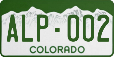 CO license plate ALP002