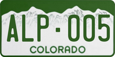 CO license plate ALP005