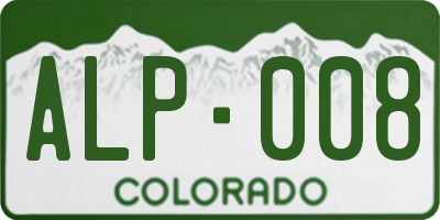 CO license plate ALP008