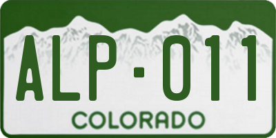 CO license plate ALP011