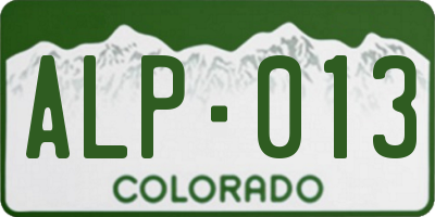 CO license plate ALP013