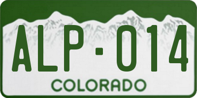 CO license plate ALP014