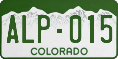 CO license plate ALP015