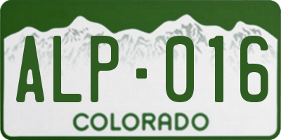 CO license plate ALP016
