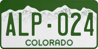 CO license plate ALP024