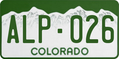 CO license plate ALP026