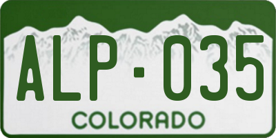 CO license plate ALP035