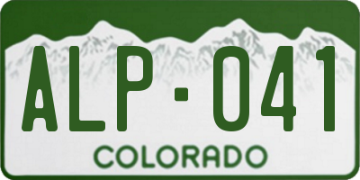 CO license plate ALP041