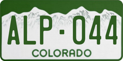 CO license plate ALP044