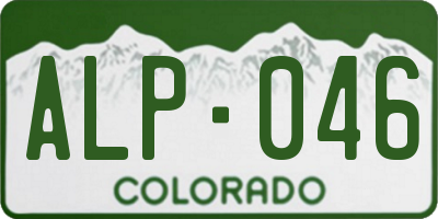 CO license plate ALP046