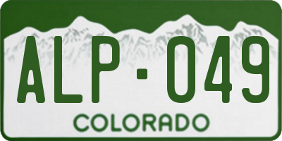 CO license plate ALP049