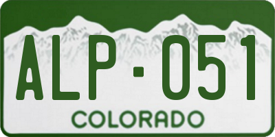 CO license plate ALP051