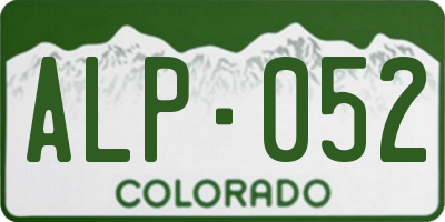 CO license plate ALP052
