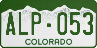 CO license plate ALP053