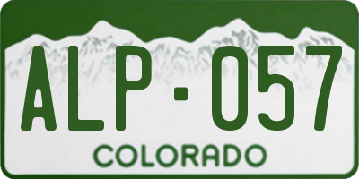 CO license plate ALP057