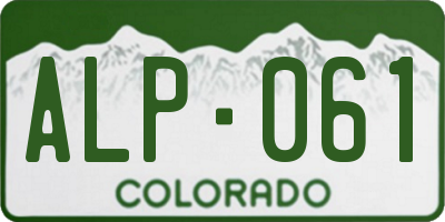 CO license plate ALP061