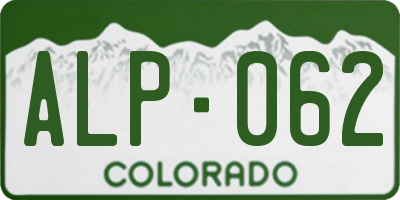CO license plate ALP062