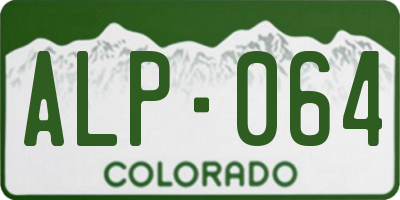 CO license plate ALP064