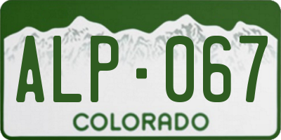 CO license plate ALP067